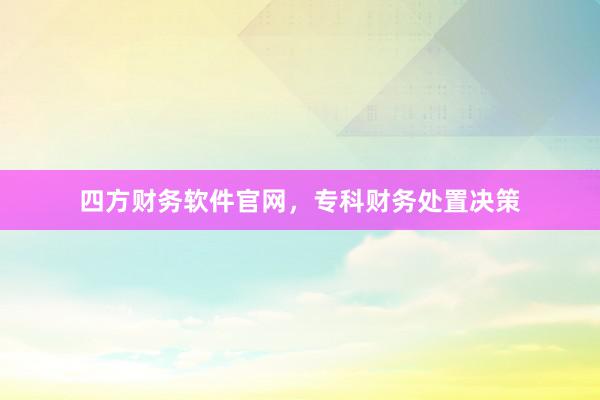 四方财务软件官网，专科财务处置决策
