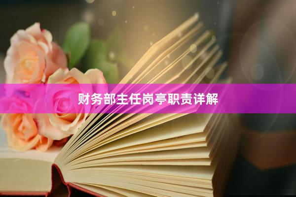财务部主任岗亭职责详解