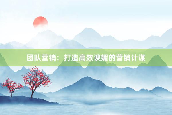 团队营销：打造高效谀媚的营销计谋